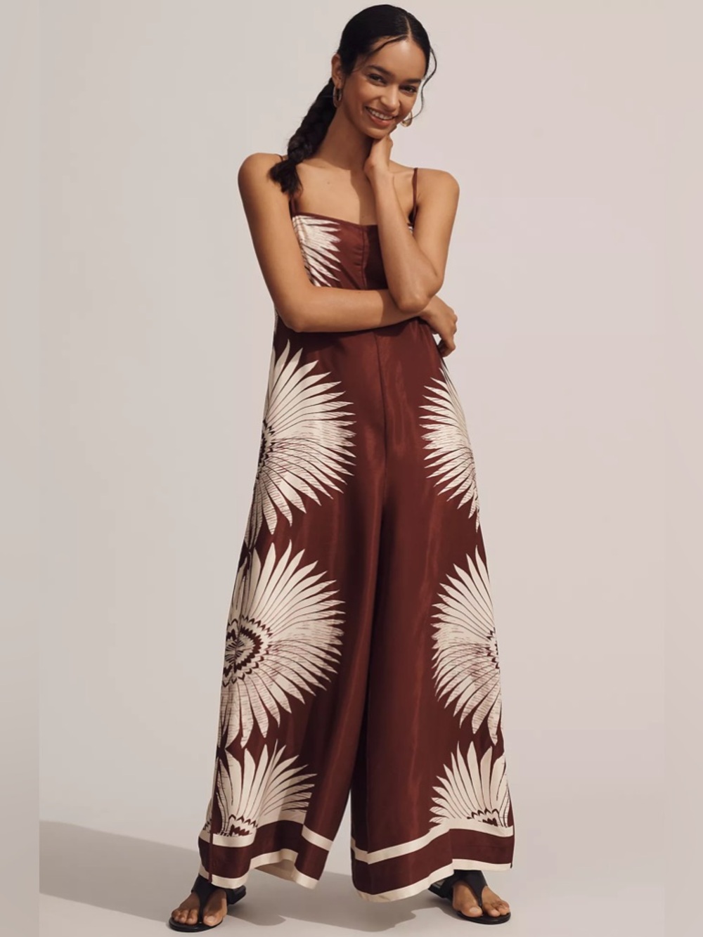 Anthropologie Printed Wide-Leg Jumpsuit